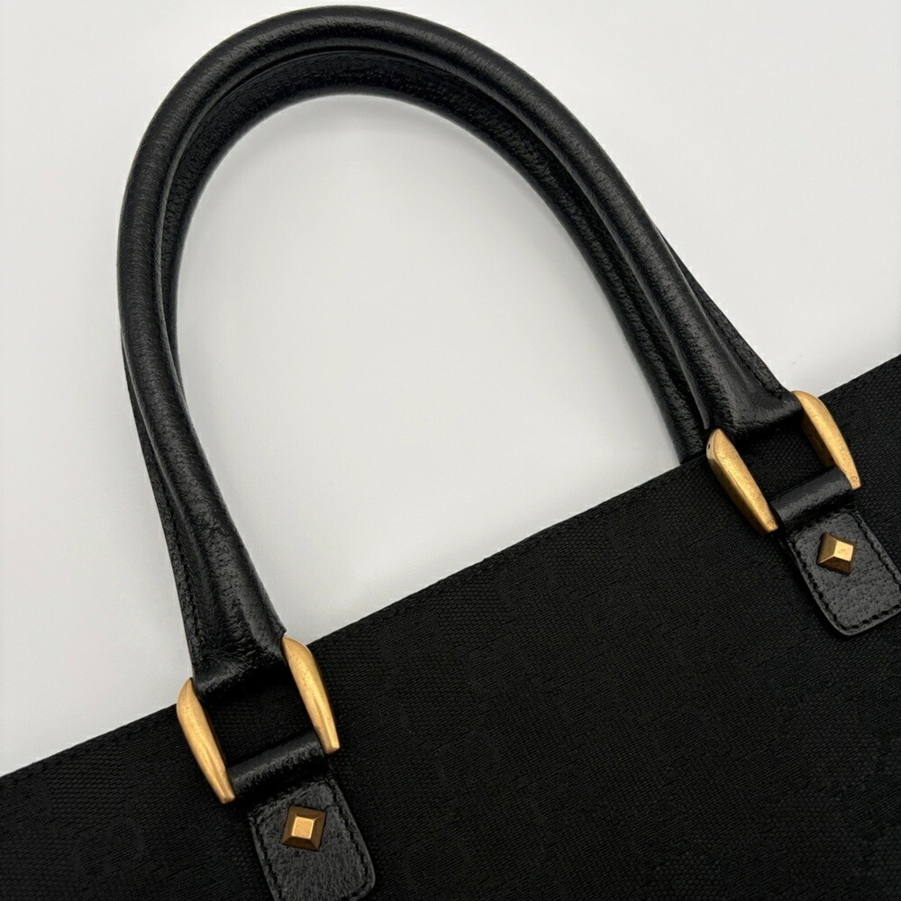 Gucci GG Canvas Tote Bag 120898 Black A4 Studs - Picture 7 of 16